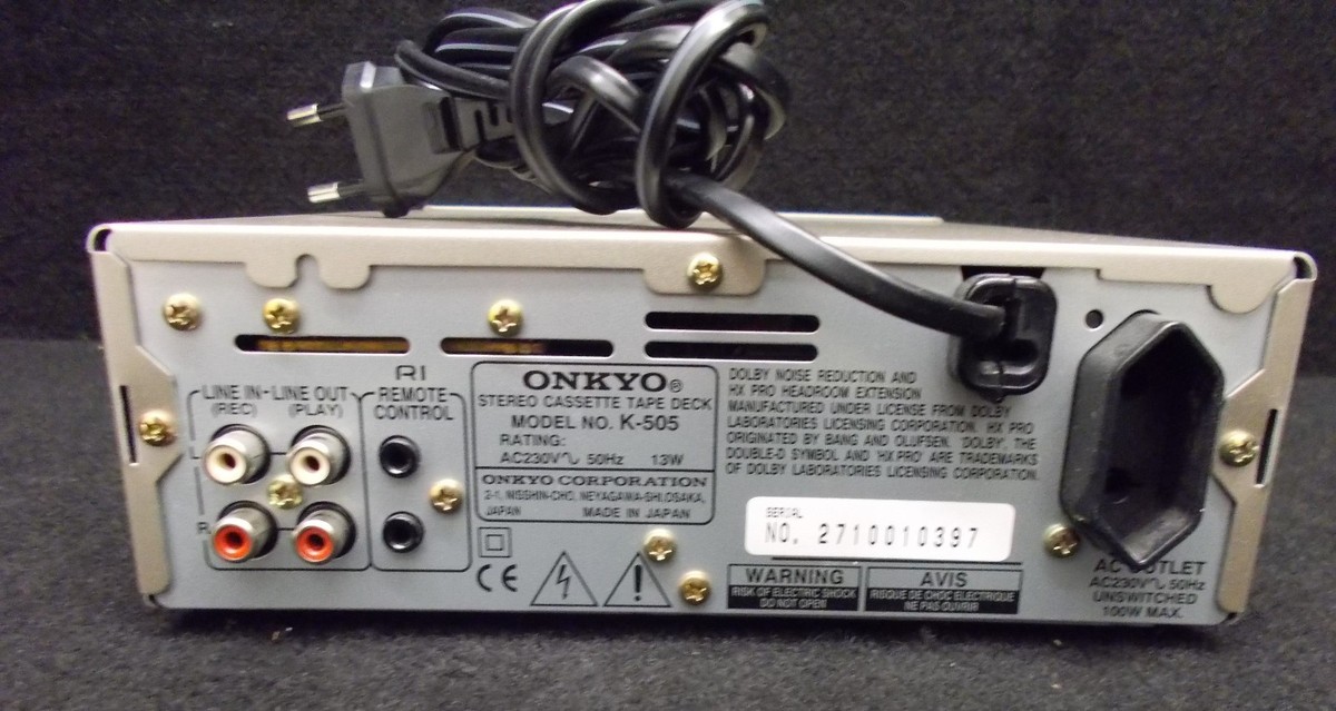 ONKYO K-505 Stereo Cassette Tape Deck Silber ohne Fernbedienung #L