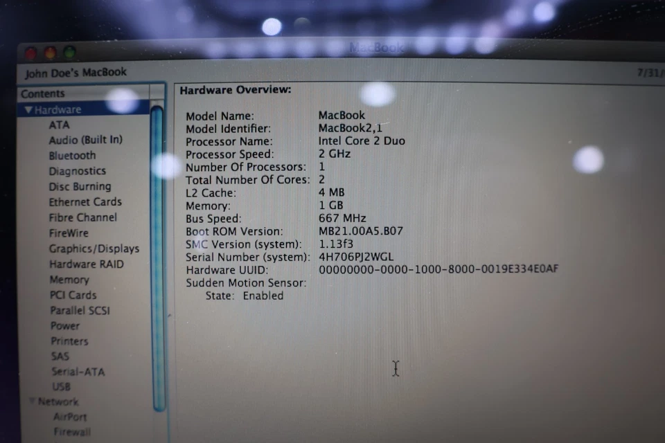 Apple MacBook A1181 13" Mid Mac OS X 10.6, 2GHZ Core 2 Duo, 1 GB 667 MHZ - Image 4 of 4