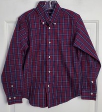 Brooks Brothers Fleece Boys Plaid Check Button Down Preppy Shirt - Size S - EUC