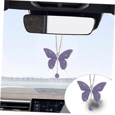 JOYCOURT Bling Butterfly Diamond Car Hanging Accessories for Women, Green Purple