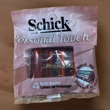 Schick Personal Touch Razor 4 Refill Blades New Unopened Package Vitamin E Aloe