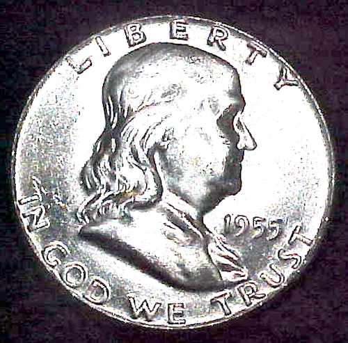 1955 FRANKLIN HALF DOLLAR......ORIGINA BU......MIN. BID .01 & NO RESERVE!