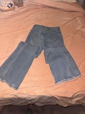 Rewash Peace Love Eco High Rise Flare Jeans Raw Hem Women’s Size 28