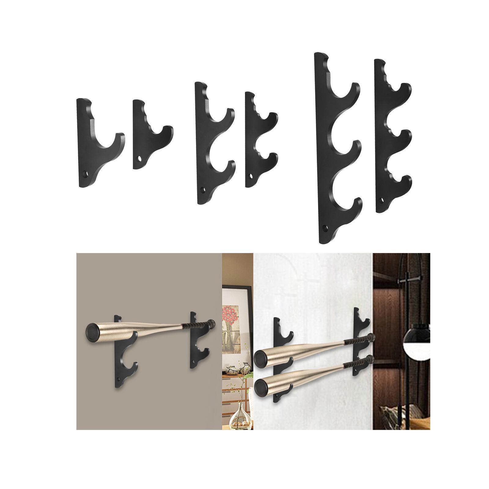 Wall Mount Baseball Bat & Ball Display Rack - Heavy Duty Steel Holder For Sports Memorabilia, 2-Pack Black