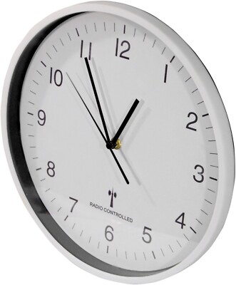 Funk Wanduhr automatische Updates batteriebetrieben Wandmontage 30cm