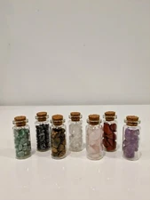 7 Pack Gemstone Chips in 2"Glass-Bottles (only $3.99 ea.)