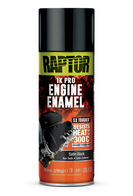 RAPTOR Engine Enamel Satin Black schwarz seidenmatt Motorlack 300°C, 364ml