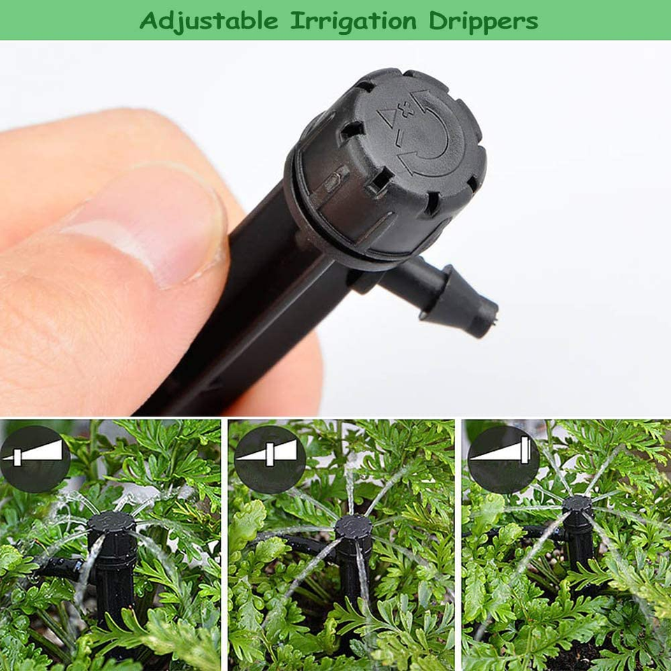 Adjustable 360 Degree Water Flow Irrigation Drippers, 50Pcs Drip