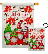 Christmas Gnome Family Garden Flag Decorative Small Gift Yard House Banner