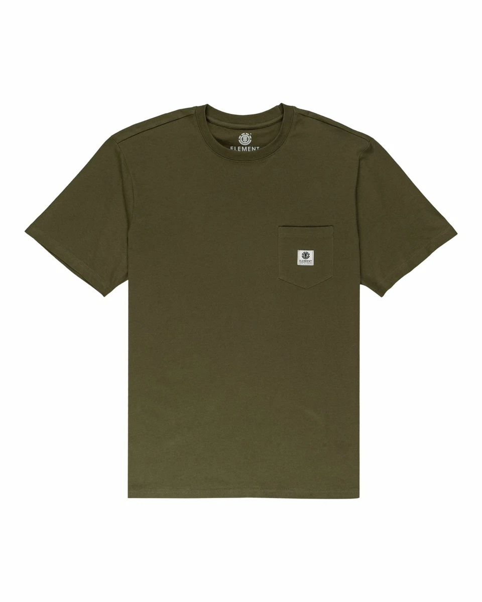 Element Men s Organic Cotton T Shirt Basic Pocket army eBay