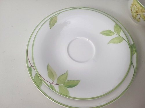 Villeroy & Boch Trio #1748 Green Garland Breakfast Cup, Saucer & Plate Blossoms - Picture 5 of 8
