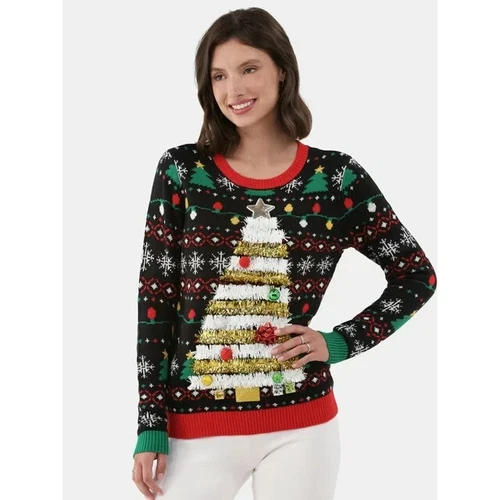 No Boundaries Women's S 4-6 Christmas Sweater multicolor - Picture 3 of 5