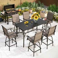 7 Piece Patio Dining Set Outdoor Furniture Sw...