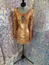 LoveShackFancy Defers Sequined Dress Pastel Gold Sz 8 AUTHENTIC NWT