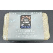 One With Nature Dead Sea Spa Triple Milled Mineral Soap - Argan Oil & Shea Bu...