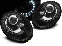 Scheinwerfer Paar Vw New Beetle 06-12 Daylight Led Schwarz
