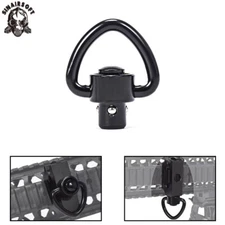 Tactical Heavy-Duty Push Button QD Quick Detach Sling Swivel Stud w/ Heart Loop