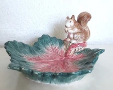 Fitz Floyd Squirrel on Leaf Bowl Autumn 1990