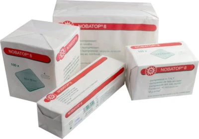 NOBAMED Noba Nobatop 8 Vliesstoffkompressen zur Wundversorgung 4-fach 100 Stück