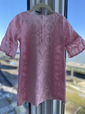 janie and jack pink lace dress Girls Janie and Jack Dress Pink Lace 3/4 sleeve occasion 6t 