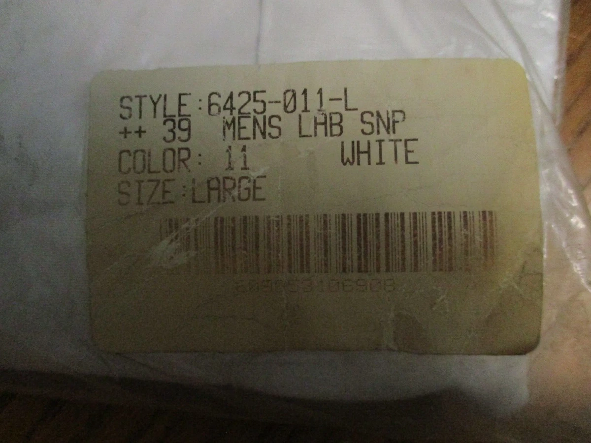 Meta White Lab Coat Size Large - Snap Front