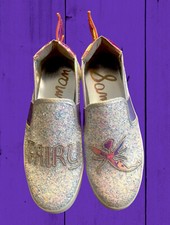 Sam Edelman Girls Slip On Glitter Fairy Sneakers/Iridescent Wings SZ: 2-NEW