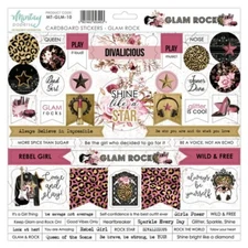 Mintay Stickers GLAM ROCK 12 x 12 Cardboard Sheet Scrapbook Journal