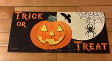 Switch Mat Insert Door Mat Halloween Trick or Treat Jack-O-Lantern Spider