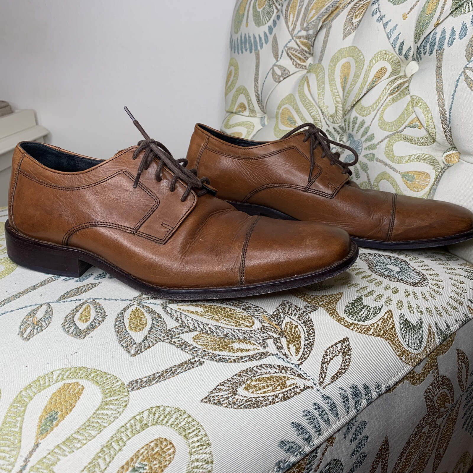SAOLA Scarpe Oxford derby J Murphy by Johnston da uomo in pelle marrone punta a cappuccio misura 10 5