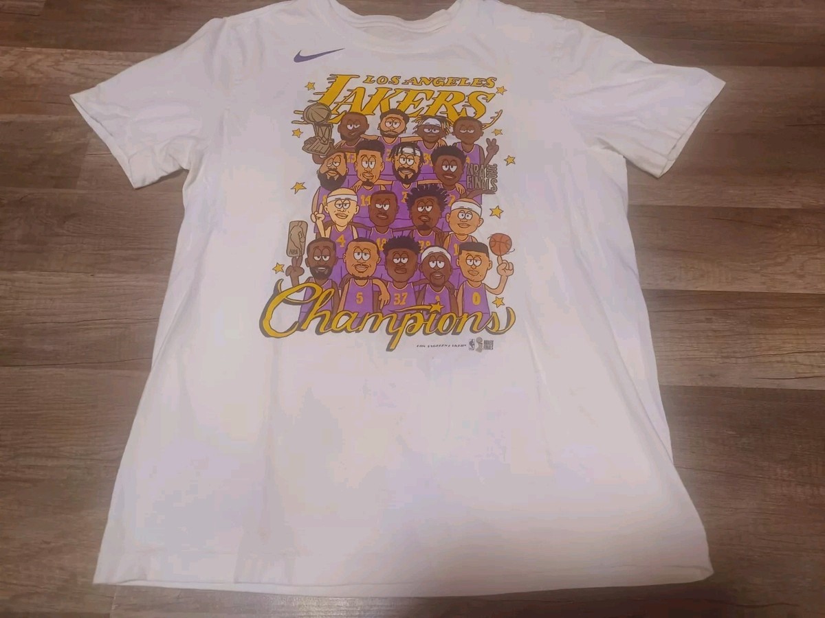 Nike 2020 Los Angeles Lakers NBA Champions Caricature T-Shirt Medium Lebron