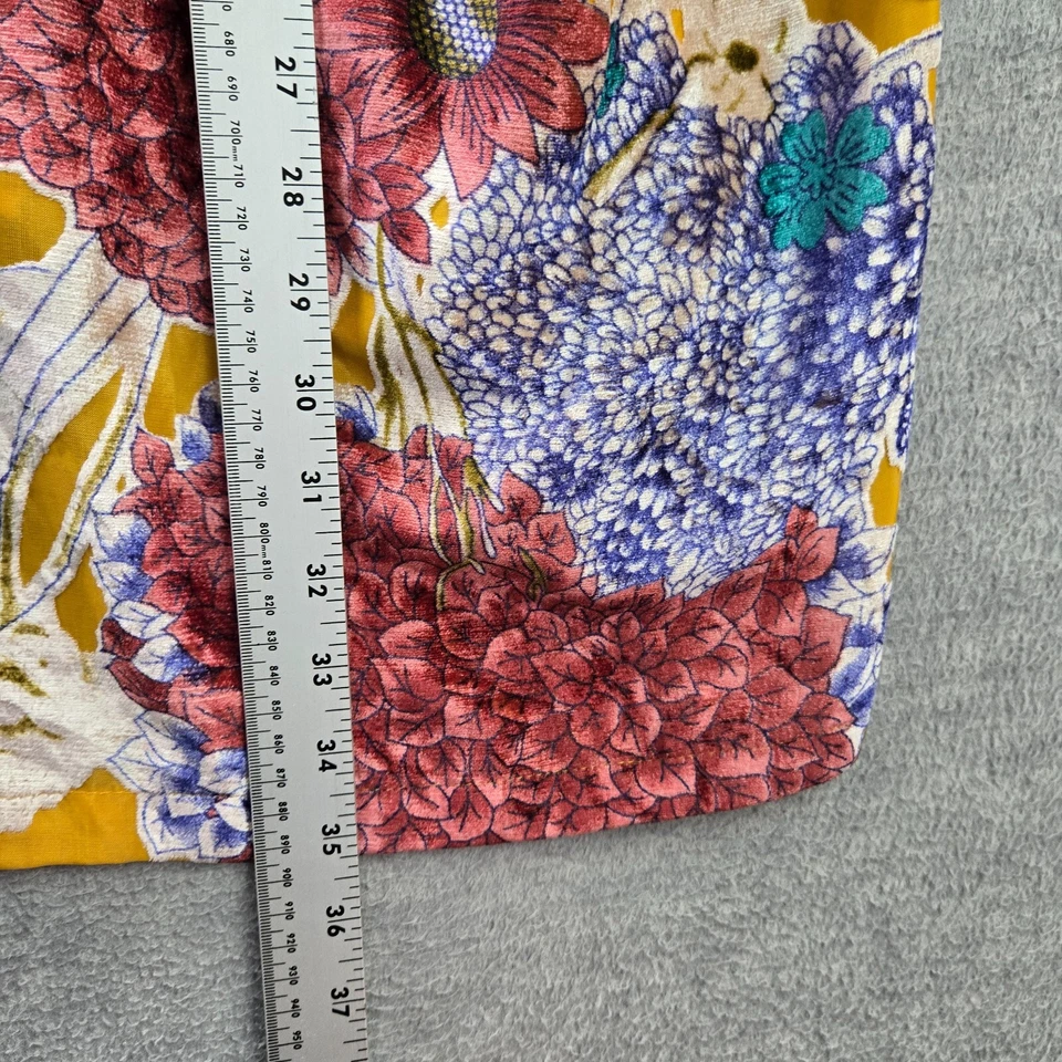 World Market Women Kimono One Size Yellow Floral Viscose Polyester Bohemian - Image 2 of 4