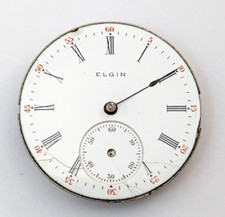 1904 ELGIN 10794957 Gr 320 Model 2 7j 0s 30mm Pocket Watch Movement PARTS REPAIR