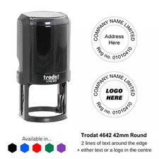 Trodat 4642 Company Logo Custom Made 42mm Circular Self Inking Stamp in 5 Colour