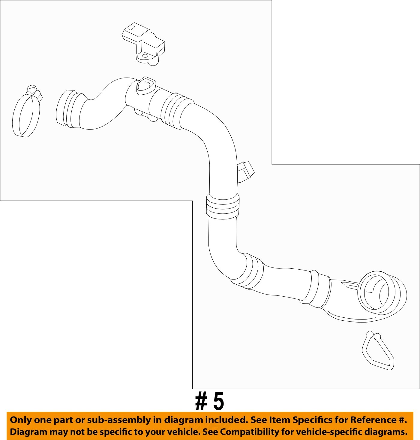 CHEVY CRUZE INTERCOOLER HOSE OUTLET SIDE 20112016 NEW OEM GM 13398479