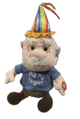 Cuddle Barn Birthday Tootin' Pops Gramps Animated Toy Gag Gift Pull My Finger