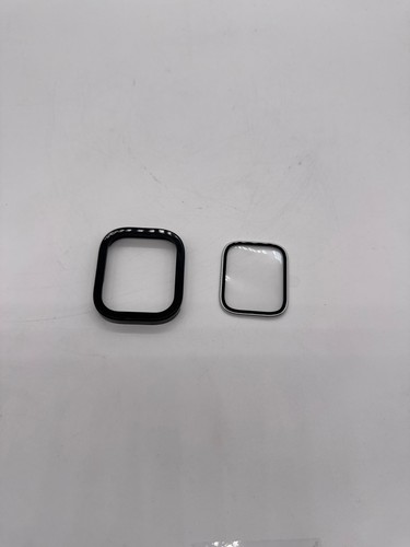 EWUONU 2 Pack Titanium Alloy Bumper Tempered Glass Apple Watch 41mm Silver