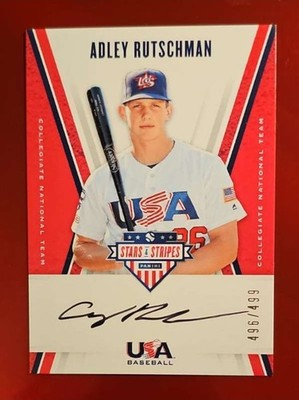 Adley Rutschman Stars And Stripes  Auto On Card 496 /499 #CNT-AR