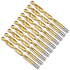 METALLIXITY Drill Bit 21/64 10Pcs, 4241 High-Speed Steel Straight Shank Titan...