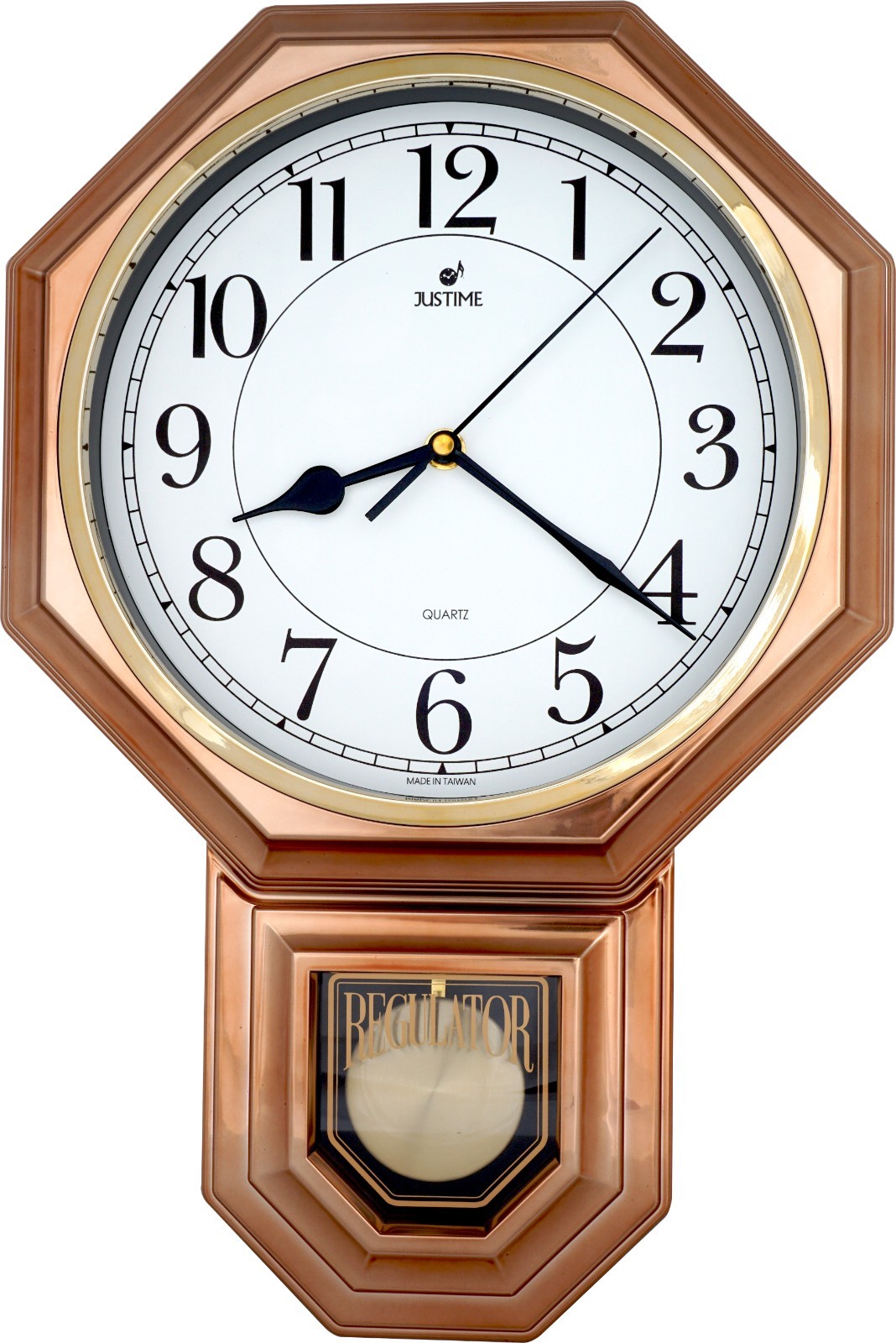 JUSTIME Regulator Pendulum Wall Clock Schoolhouse Westminster Chiming -PP-W