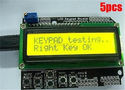 5Pcs For Arduino Expansion Board 1602 Lcd Board Keypad Shield Yellow Backligh ws