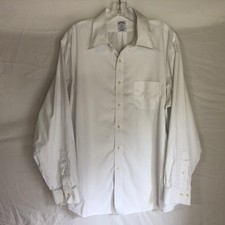 Brooks Brothers Shirt Mens 17 White 1818 Regent Fit Non-Iron Long Sleeve