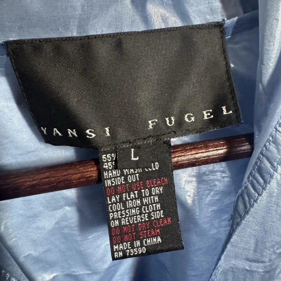 Abrigo de Colección Yansi Fugel Seda Fino Transparente Y2K Cremallera Grande Bonito Foto 2 de 4