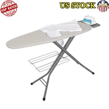Freestanding Ironing Board Adjustable Height Extra Wide Iron Rest Storage Rack