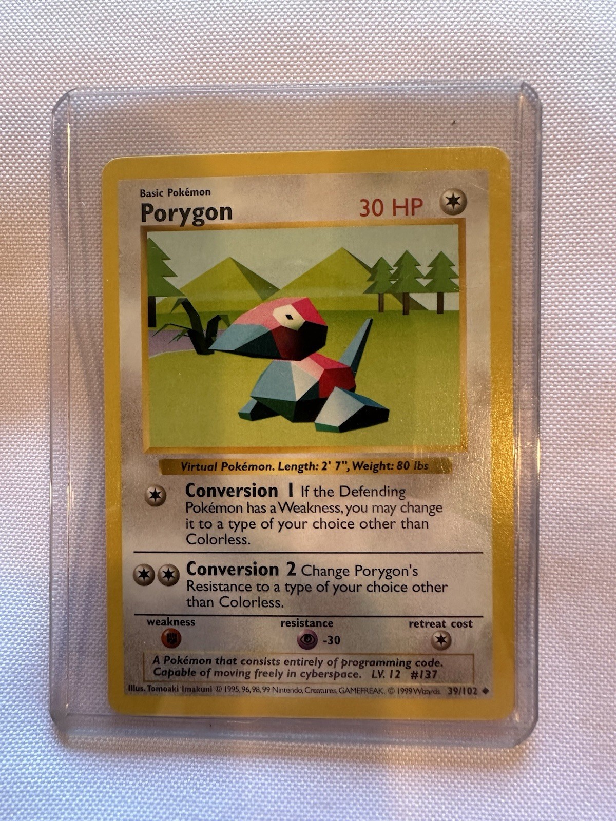 1999 Pokemon Base Set Porygon 39/102 Near Mint