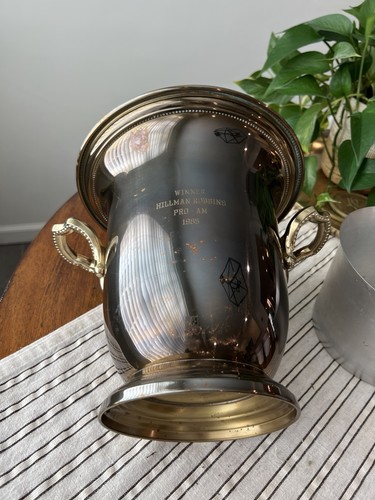 Vintage Brass Champagne Ice Bucket Trophy