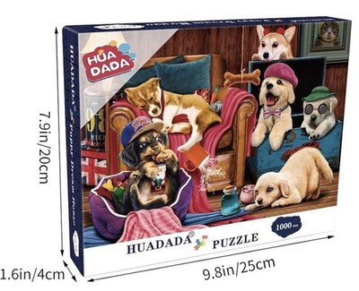 HUADADA Puzzle 1000 Teile - Süße Hunde Welpen - Puppy Dream House  Neu & OVP