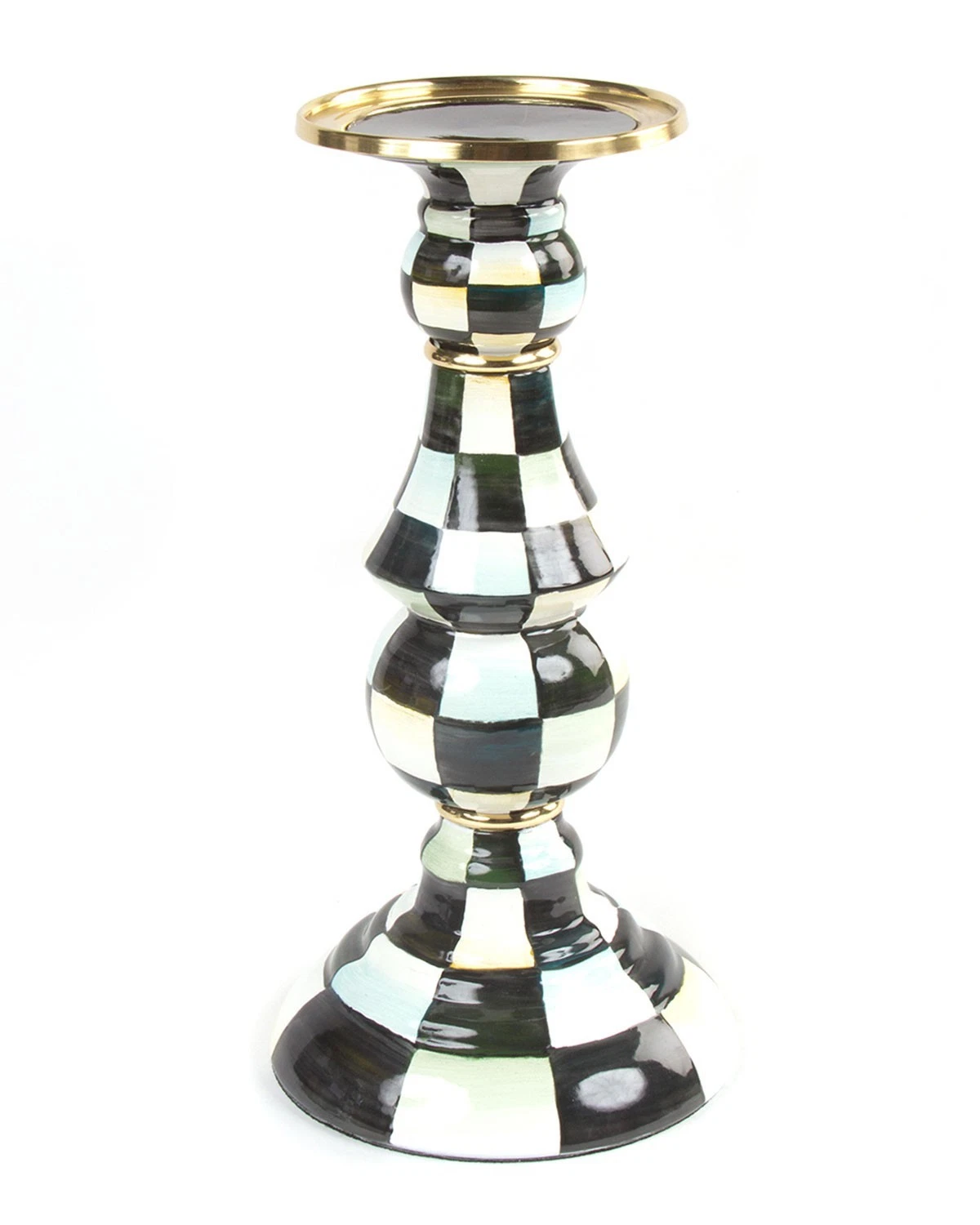 MacKenzie-Childs Courtly Check Enamel Candlestick