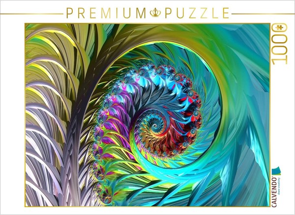Calvendo Puzzle Green Rainbow Spiral | 1000 Pieces, Finished Size 25.2 × 18.9 In-image