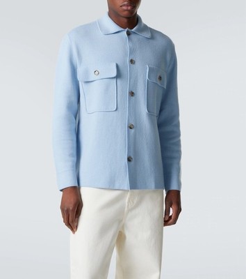NWT Allude Blue Wool Cashmere Overcoat Sweater Jacket XS