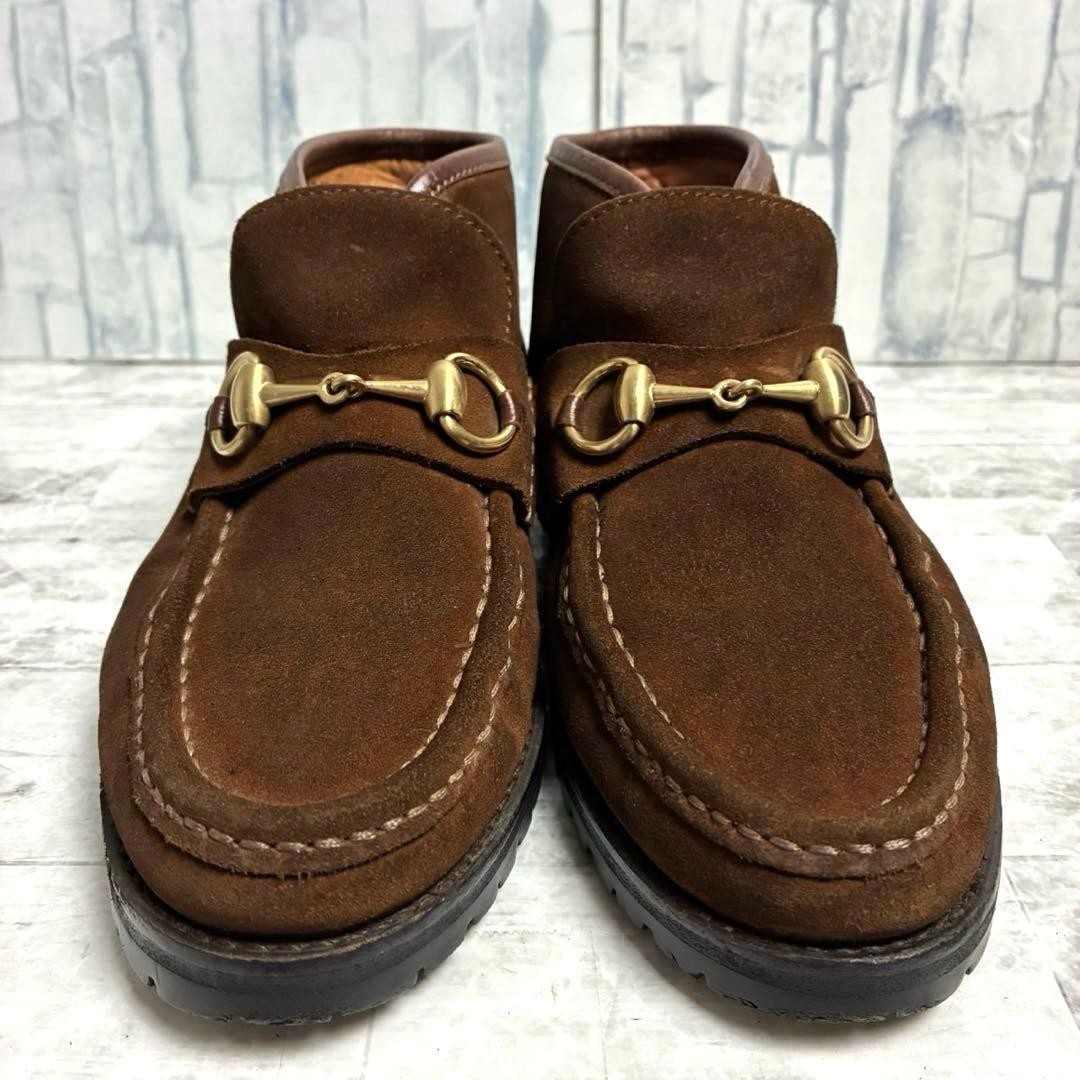 GUCCI Boots Shoes Horsebit EU 35.5 US 5.5 Suede Brown Authentic thumbnail 2
